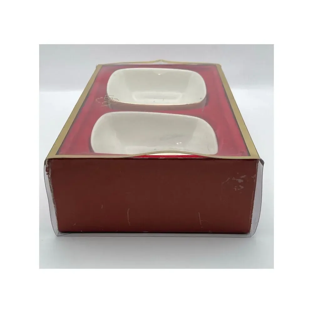 Lenox Holiday Holly Berry Dipping Bowls Set of 3 in Original Box *READ*